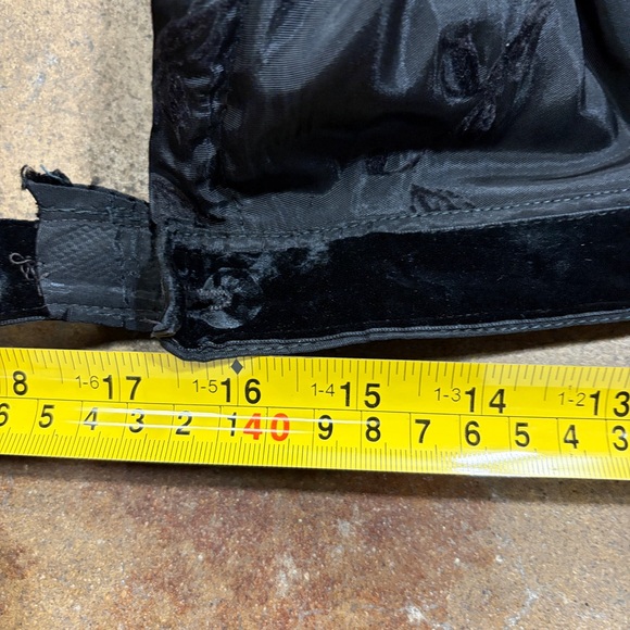 Vintage Black Taffeta Velvet Floral Burnout Witchy Full Midi Skirt 1940’s 1950’s - Picture 8 of 9